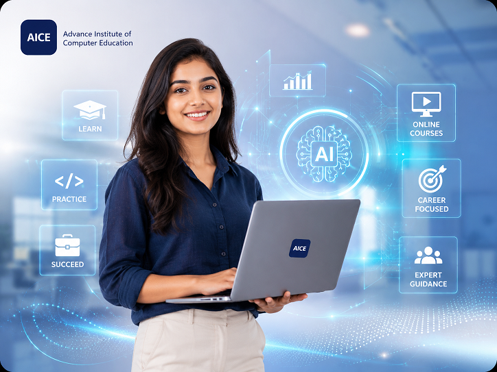 AICE Computer lab and practical training illustration