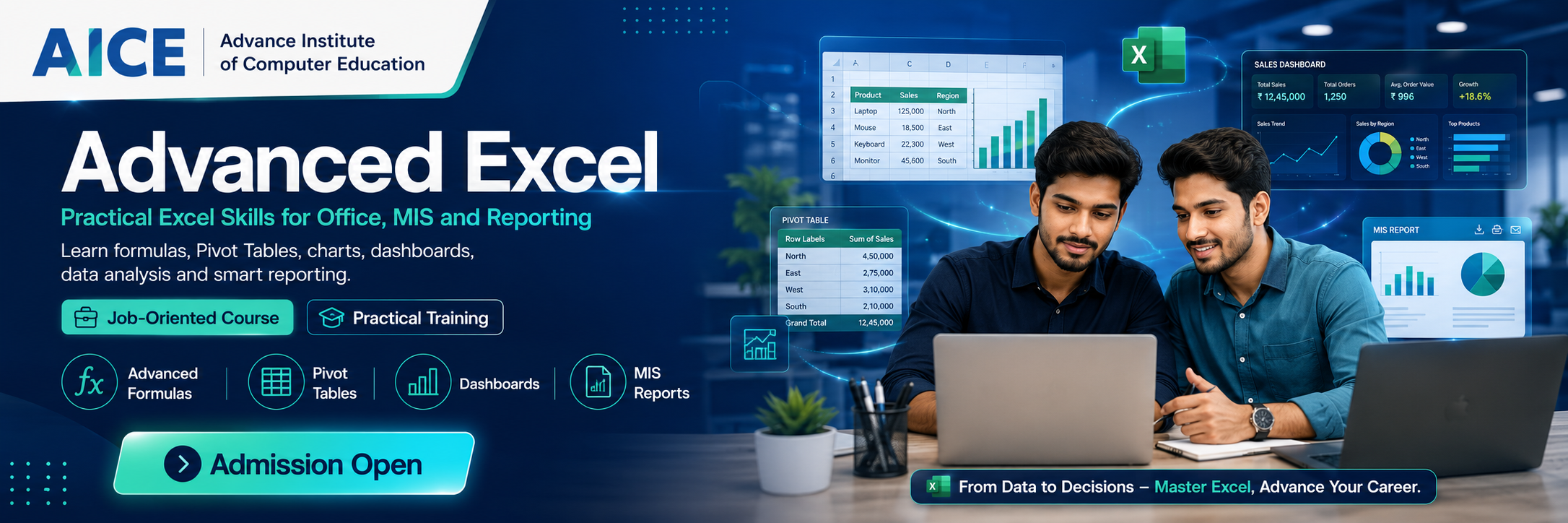 Advanced Excel course banner